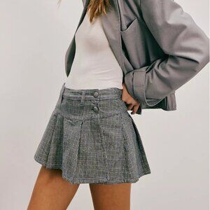 Serena Micro Skort in color Green Combo-Houndstooth
